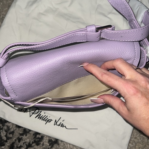 NEW 3.1 Phillip Lim - Pashli Pebbled Leather Saddle Lavender Bag - Picture 5 of 8
